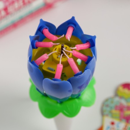 Candle for cake musical "Tulip", Blue-3