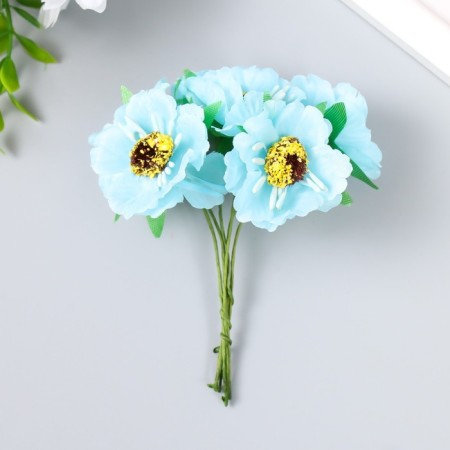 Decor for creativity "Begonia" (1 set = 1 bouquet) in the bouquet 6 colors d = 3.7 cm 10x3.5 cm mix-1