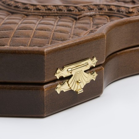 Carved backgammon "Cossacks", from an array of Buk, Patina, 58 x 56 cm-6