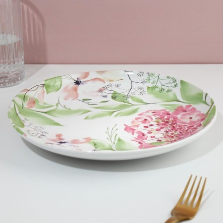Ceramic “Watercolor” plate, 25.5 cm, white color-3