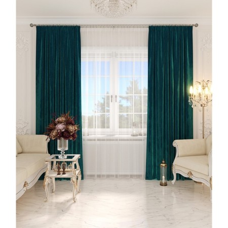 Curtain "velvet", size 180x275 cm, emerald color