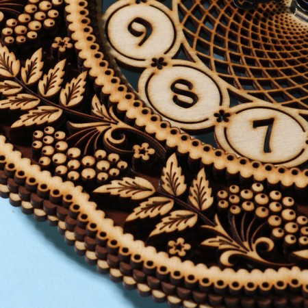 Carved watch "Rowal", D - 25 cm, plywood-2