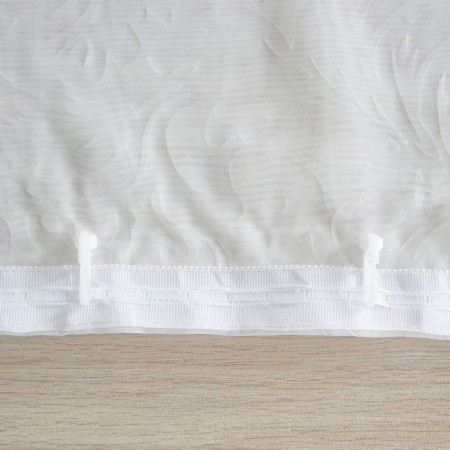 Witerra curtain-tie with embossing a monogram 200x260cm, milk, veil, PE100%-5