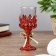 Climber Plastic, glass for 1 candle "rose" glass on the leg red 13x6x6 cm