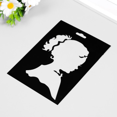 Plastic stencil "Girl" 14.5x20cm-1