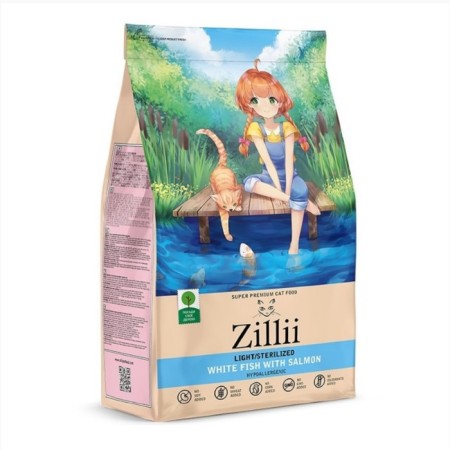 Dry food ZILLII CAT STERILIZED Light for cats, white fish and salmon, 10 kg