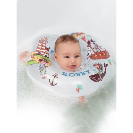 Inflatable circle to the neck for swimming kids Robby, "pirates"-1