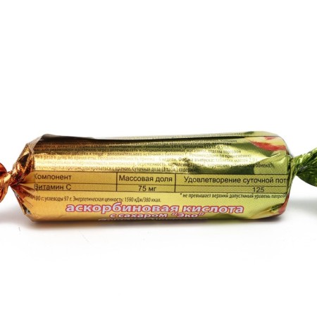 Аскорбиновая кислота со вкусом персика Экотекс, 10 таблеток по 2,9 г-1