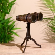 Binoculars on a stand, lens 5 cm, brass,
