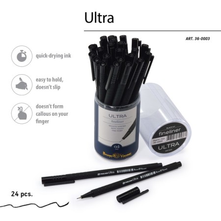 Capillary pen Ultra Fineliner, node 0.4 mm, black rod-3