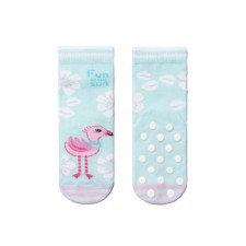 Anti-slip children's socks with drawings CONTE KIDS TIP-Top, size 14, the color is pale turquoise