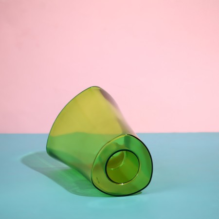 Pot for orchids, 1.3 l, 13.6 × 14.1 × 20 cm, plastic, transparent green-1