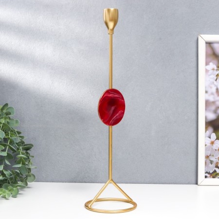 Summary Metal for 1 candle "Marble circle. Pink sunset" Gold 35x9.5x9.5 cm-2