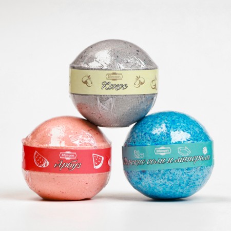 Bombs for the bath “Cos, watermelon, sea salts and minerals” 3 pcs 110 g