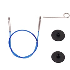 Set: Blue cable 29 cm (50 cm), plugs and cable key Knitpro, 10632