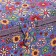 Casket for needlework "Drawn flowers on blue" 19x26x14.5 cm