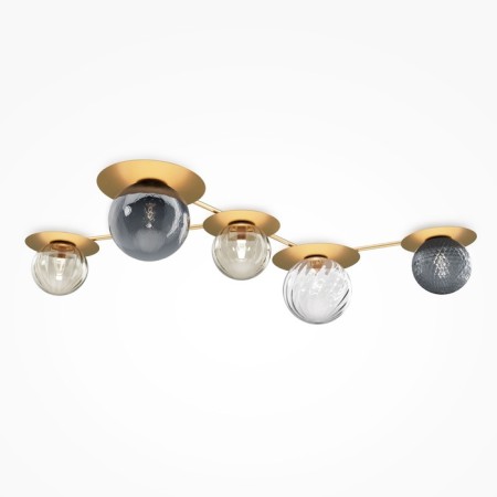 Ceiling light MayToni Mod291CL-05BS1, E14, 5x40 W, 1238x646x224 mm, brass-2