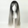 Artificial wig, with a bang, imitation of the skin, 60 cm, black/ashen color