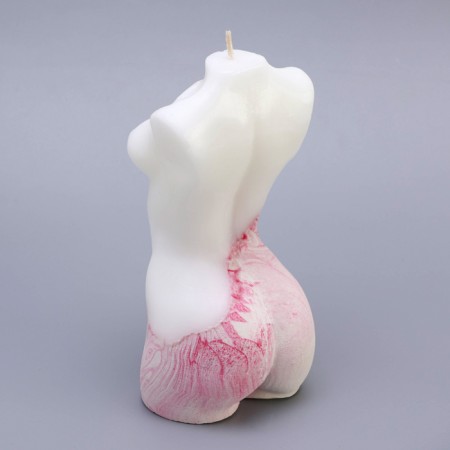 Figure candle on concrete "Women's silhouette", 15x7 cm, pink-3
