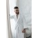 Tainted male bathrobe, size 46, white color