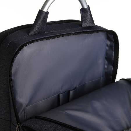 City backpack on a zipper, 2 pockets, with USB, blue color-5