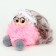 Soft toy "Puppet Model" on a key fob, 16 cm, pink color