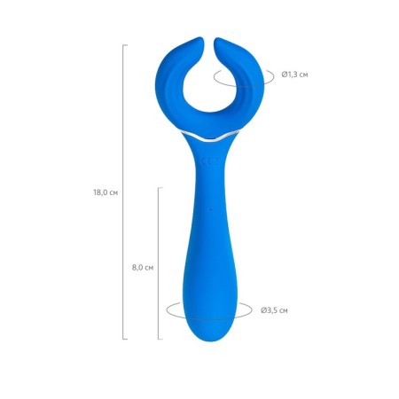 Multifunctional vibrator L’Eroina Whally, 18.5 cm, silicone, blue color-5