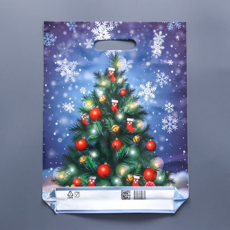 Package "Bright Christmas tree", polyethylene with a cut pen, GL 40 x 31 cm, 60 μm-1