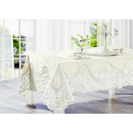 Climentation tablecloth, size 150x220 cm, color milk