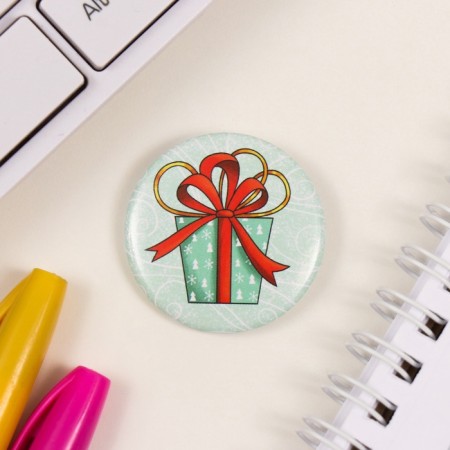 New Year of the setting icon d = 35 mm "Gift" 6.5x6.5 cm-2