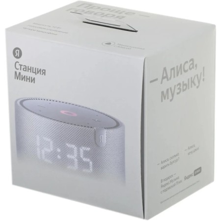 Smart column "New Yandex Mini Station", Voice Assistant Alice, 10W, with a clock, gray-10