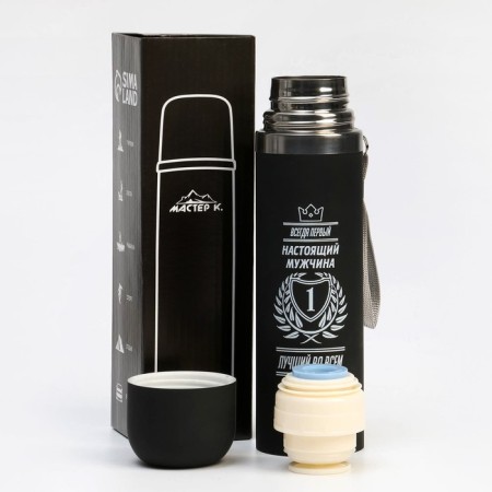 Thermos, 500 ml, the “real man” sleeve, with a circle, retains heat 10 hours, 6.5 x 24 cm-8
