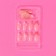 Frolling nails "colored jacket", 24 pcs, adhesive plates, almond shape, glossy pink/white color