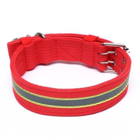 Four -layer reflective collar with a swivel 65 x 4 cm, red-1