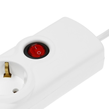 Luazon Lighting network filter, 5 outlets, 5 m, 2200 W, 3x0.75 mm2, 10 A, 220 V, with a fuse, white-4