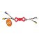 Chewing toy with rope "Bow", 11 cm, mix of flowers