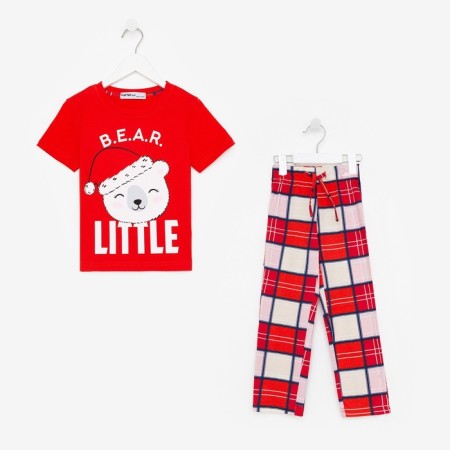 Пижама для девочки новогодняя KAFTAN "Bear", размер 34 (122-128)-6