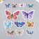 Butterflies cardboard double wings "newspaper" set 12 pcs h = 4-10 cm on magnet