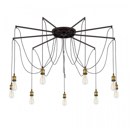 Suspended Citilux “Edison” CL451291, 150x150x235 cm, 9x75W, e27, black color-4