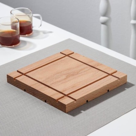 Hot “square” stand, solid, beech, 16 × 16 × 1.5 cm-3