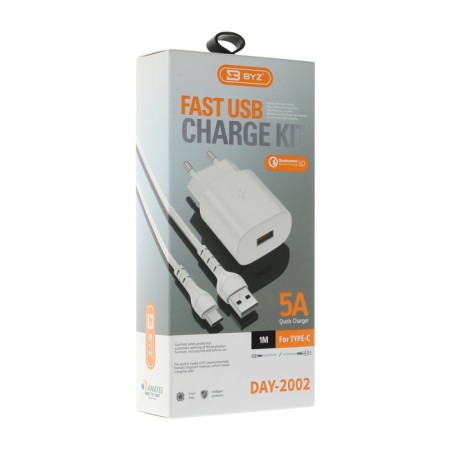 The BYZ U40, 1 USB, 18 W, 5 A, USB cable - Type -C, 1 m, pd, white-6