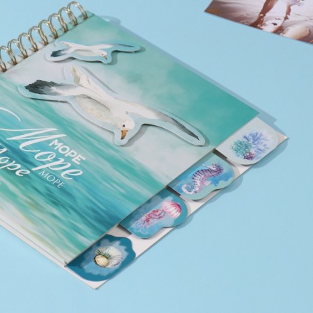 Photo album on spirals 20 sheets "Seagulls" volumetric element + 4 tabs 24x24 cm-1