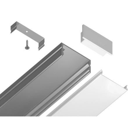 Profile aluminum overhead ambrella Illumination alum Profile, GP2001al, 2000x10x20.5 mm, silver color, matte divet-2