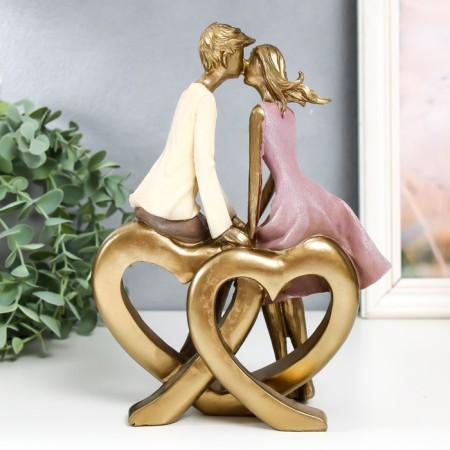 Souvenir Polystone "In love pair - a kiss on the heart" 9x17x22.5 cm-2