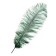 Feather for decor, length from 45 to 50 cm, dark green color