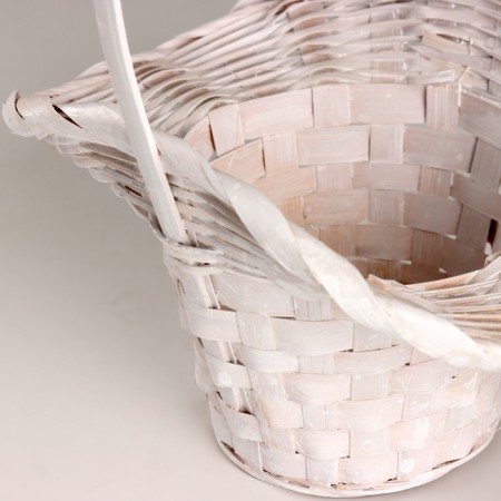 Wicker basket "Hat", D9x14/10xh30cm, White, Bamboo-1