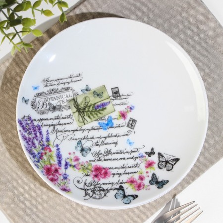 Porcelain plate "Provence", d = 17.5 cm, white, mix-5
