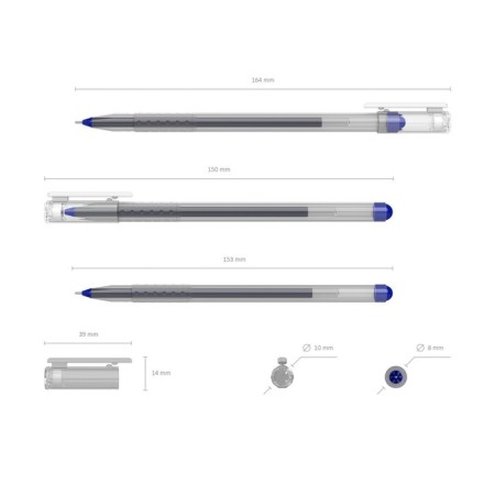 Gel pen Erichkrause G-RUND, node 0.5 mm, blue ink, letter line length 1000 meters-3