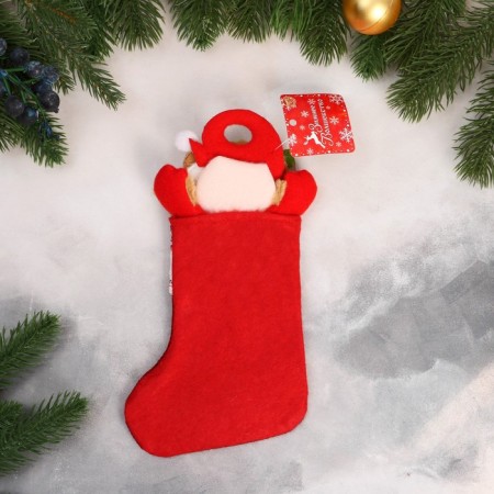 Santa Claus and Snowflake with a button of 12x24 cm, red, red-2