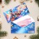 Money envelope "Happy New Year!" Glitter, Congrev, train, 17 x 8 cm